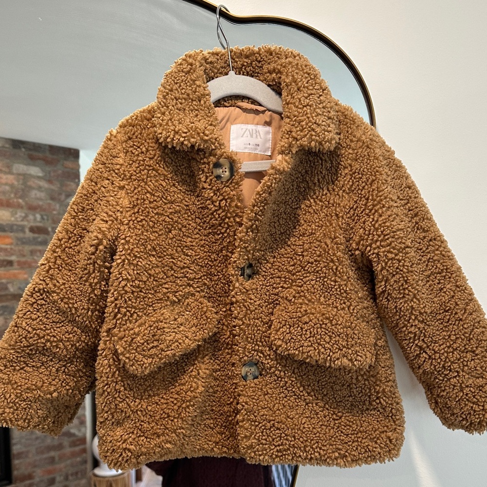 Zara Kids Cozy Brown Sherpa Jacket